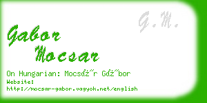 gabor mocsar business card